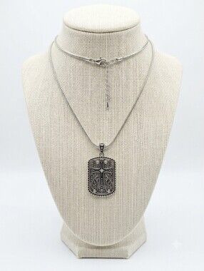 Halle Joy Hope Silver Cross Pendant Necklace - Antique Silver Finish